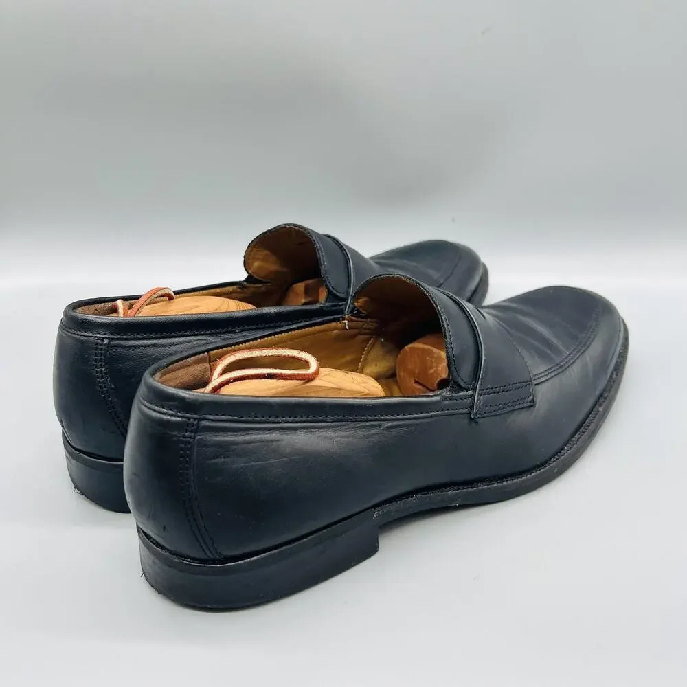 Johnston & Murphy Shoes Mens 11 Black Leather Penny Loafers Slip On Dress Oxford